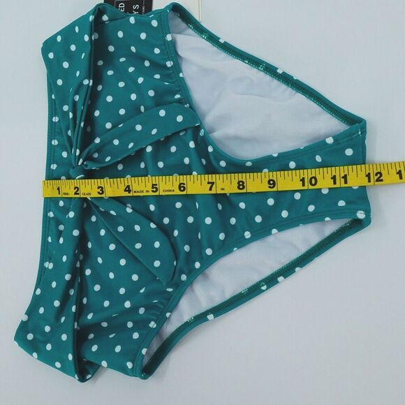 Polka Dot Tankini Swimsuit Womens Small Emerald Push Up Bathing Suit Cruise - Picture 11 of 16